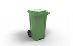 Toptan Plastik Yeşil Çöp Konteyner 240 Lt. (4 adet)