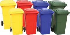 Toptan Plastik Yeşil Çöp Konteyner 240 Lt. (4 adet)